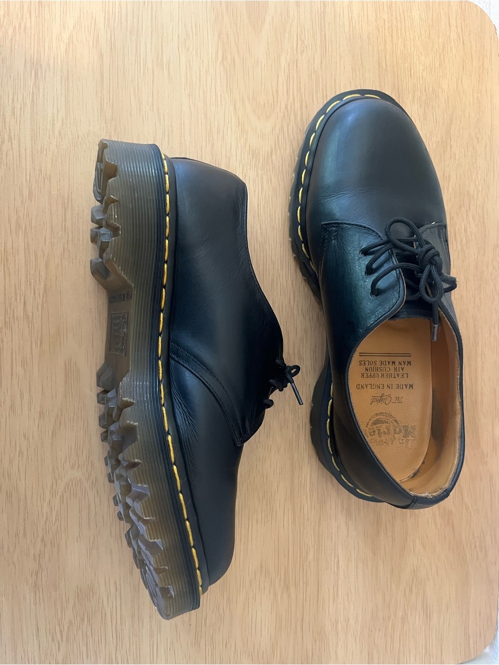 Vintage Dr. Martens 1461 Black Leather Oxfords Made in England